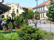 Kossuth tér a Kapos Hotel teraszával Kossuth tér a Kapos Hotel teraszával